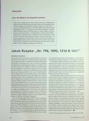 Vorschauseite 1: Jakob Roepke: „Nr. 796, 1092, 1216 & 1607"