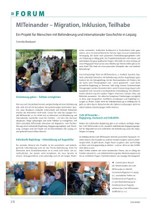 Vorschauseite 1: MITeinander – Migration, Inklusion, Teilhabe Ein Projekt für Menschen mit Behinderung und internationaler Geschichte in Leipzig