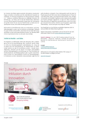 Vorschauseite 2: MITeinander – Migration, Inklusion, Teilhabe Ein Projekt für Menschen mit Behinderung und internationaler Geschichte in Leipzig