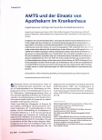 Vorschauseite 1: AMTS und der Einsatz von Apothekern im Krankenhaus: Ergebnisse einer Umfrage des Deutschen Krankenhausinstituts