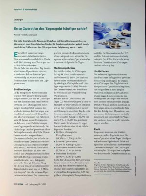 Vorschauseite 1: Erste Operation des Tages geht häufiger schie
