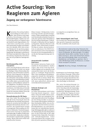 Vorschauseite 1: Active Sourcing: Vom Reagieren zum Agieren Zugang zur verborgenen Talentreserve