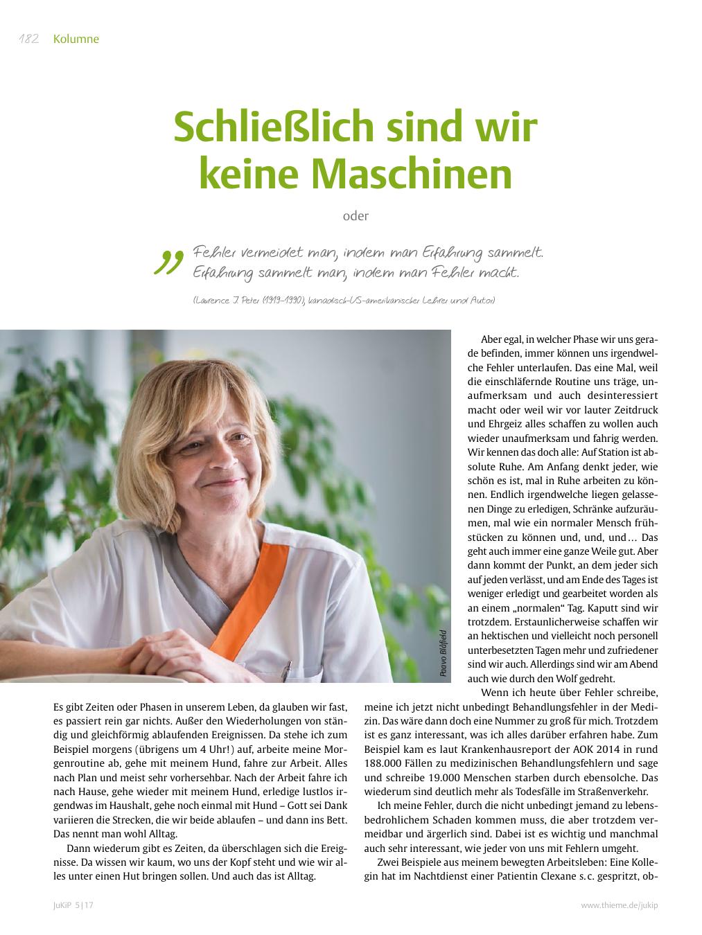 Vorschauseite 1: Schließlich sind wir keine Maschinen