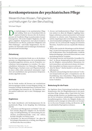 Vorschauseite 1: Kernkompetenzen der psychiatrischen Pflege Wesentliches Wissen, Fähigkeiten und Haltungen für den Berufsalltag