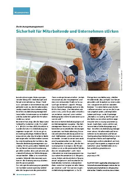 Vorschauseite 1: Sicherheit für Mitarbeitende und Unternehmen stärken