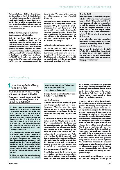 Vorschauseite 1: 1. Zur Zwangsbehandlung und Fixierung