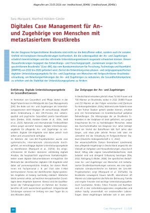 Vorschauseite 1: Digitales Case Management für Anund Zugehörige von Menschen mit metastasiertem Brustkrebs
