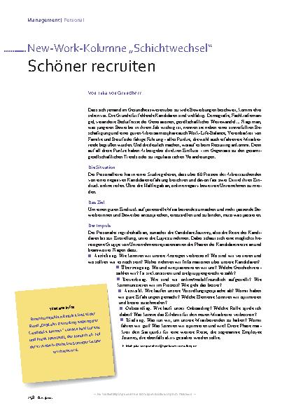 Vorschauseite 1: Schichtwechsel. Schöner rekrutieren.