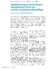 Vorschauseite 1: Digitalisierung in Einrichtungen des Betreuten Wohnens und der stationären Altenpflege - Befunde aus dem Projekt DiBiWohn