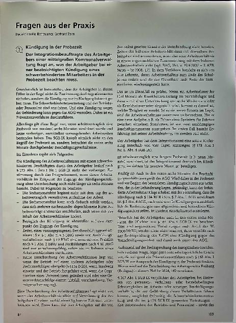 Vorschauseite 1: Kündigung in der Probezeit