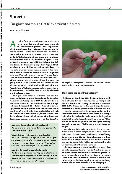 Vorschauseite 1: Soteria Ein ganz normaler Ort für verrückte Zeiten