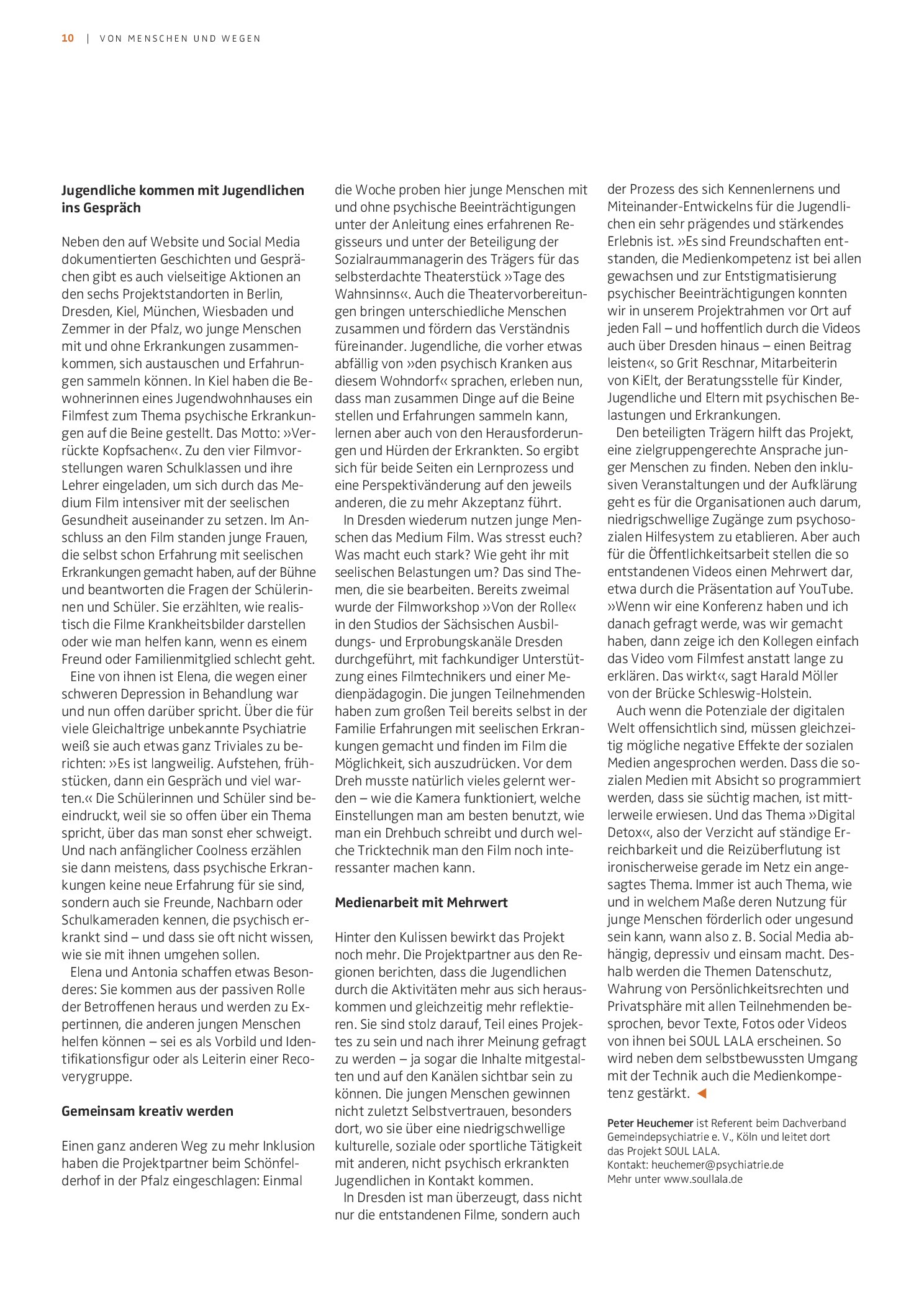 Vorschauseite 2: Antistigmaarbeit auf allen Kanälen