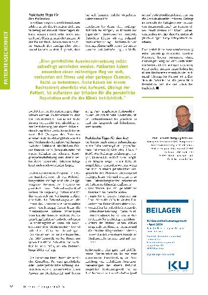 Vorschauseite 3: Behandlungsfehler, Patientensicherheit und Kostenminimierung durch Schulterschluss zwischen Arzt und Patient.