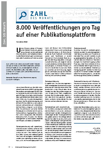 Vorschauseite 1: 8. 000 Veröffentlichungen pro Tag auf einer Publikationsplattform