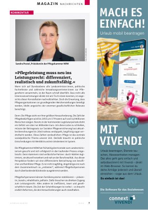 Vorschauseite 2: »Pflegeleistung muss neu ins Leistungsrecht: differenziert, realistisch und zukunftsfähig. «