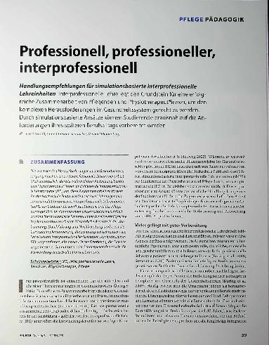Vorschauseite 1: Professionell, professioneller, interprofessionell