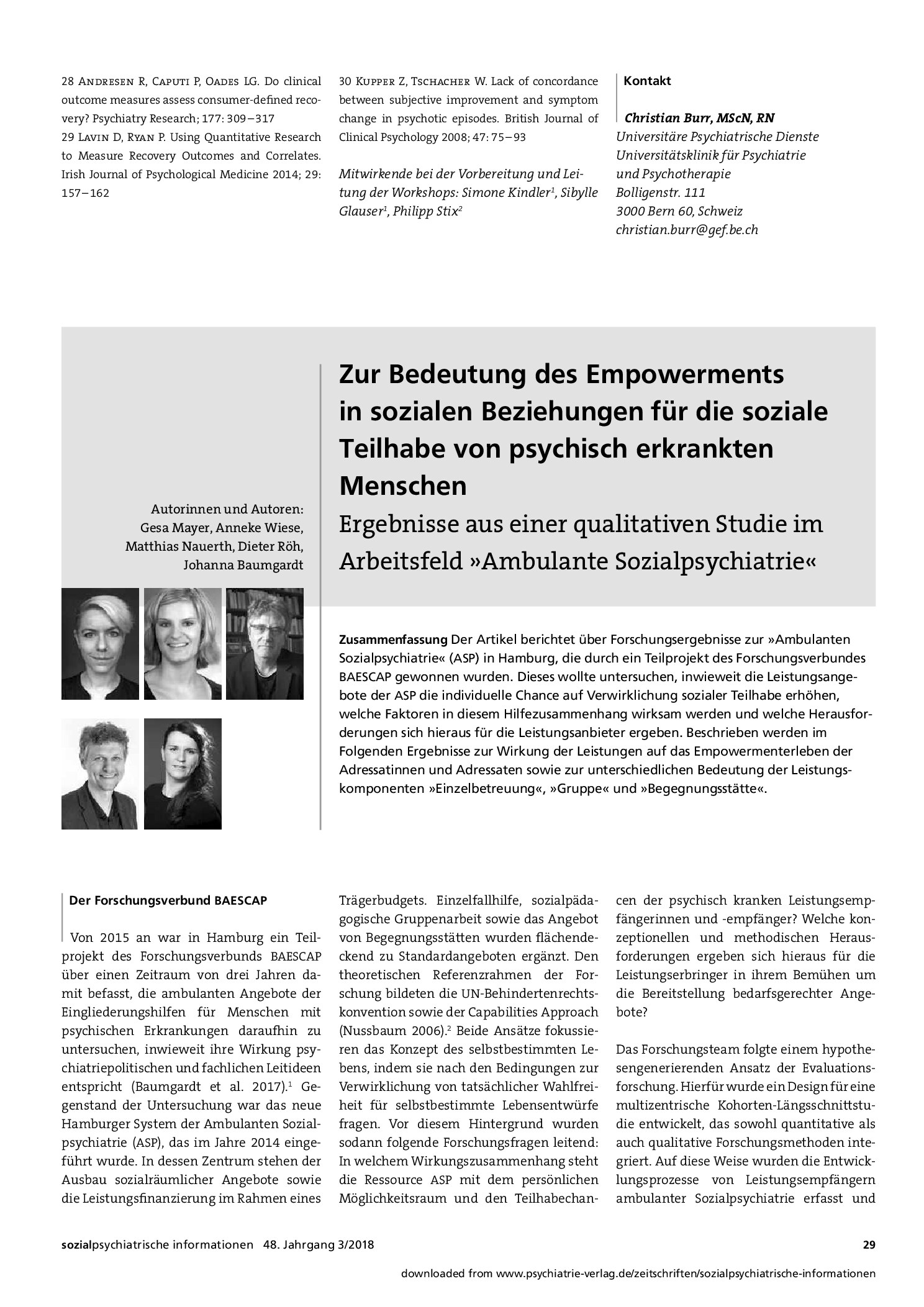 Vorschauseite 1: Zur Bedeutung des Empowerments in sozialen Beziehungen für die soziale Teilhabe von psychisch erkrankten Menschen