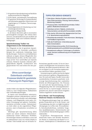 Vorschauseite 2: KI zwischen Vision und Pflegealltag