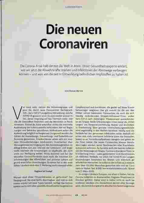 Vorschauseite 1: Die neuen Coronaviren