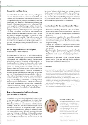 Vorschauseite 2: Sexualität (k)ein Thema für die psychiatrische Pflege Psychiatrisch Pflegende spielen Schlüsselrolle