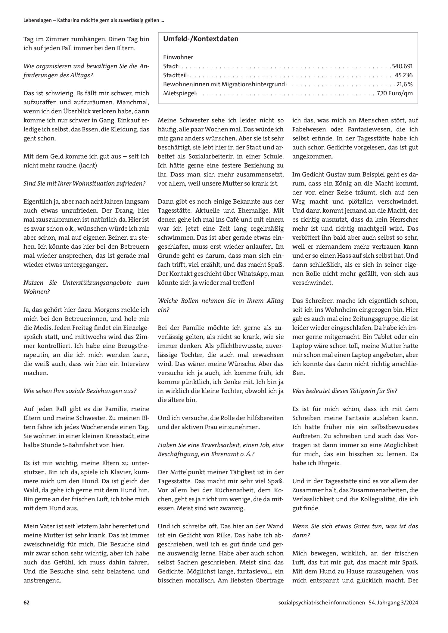 Vorschauseite 2: Lebenslagen – Katharina möchte gern als zuverlässig gelten...