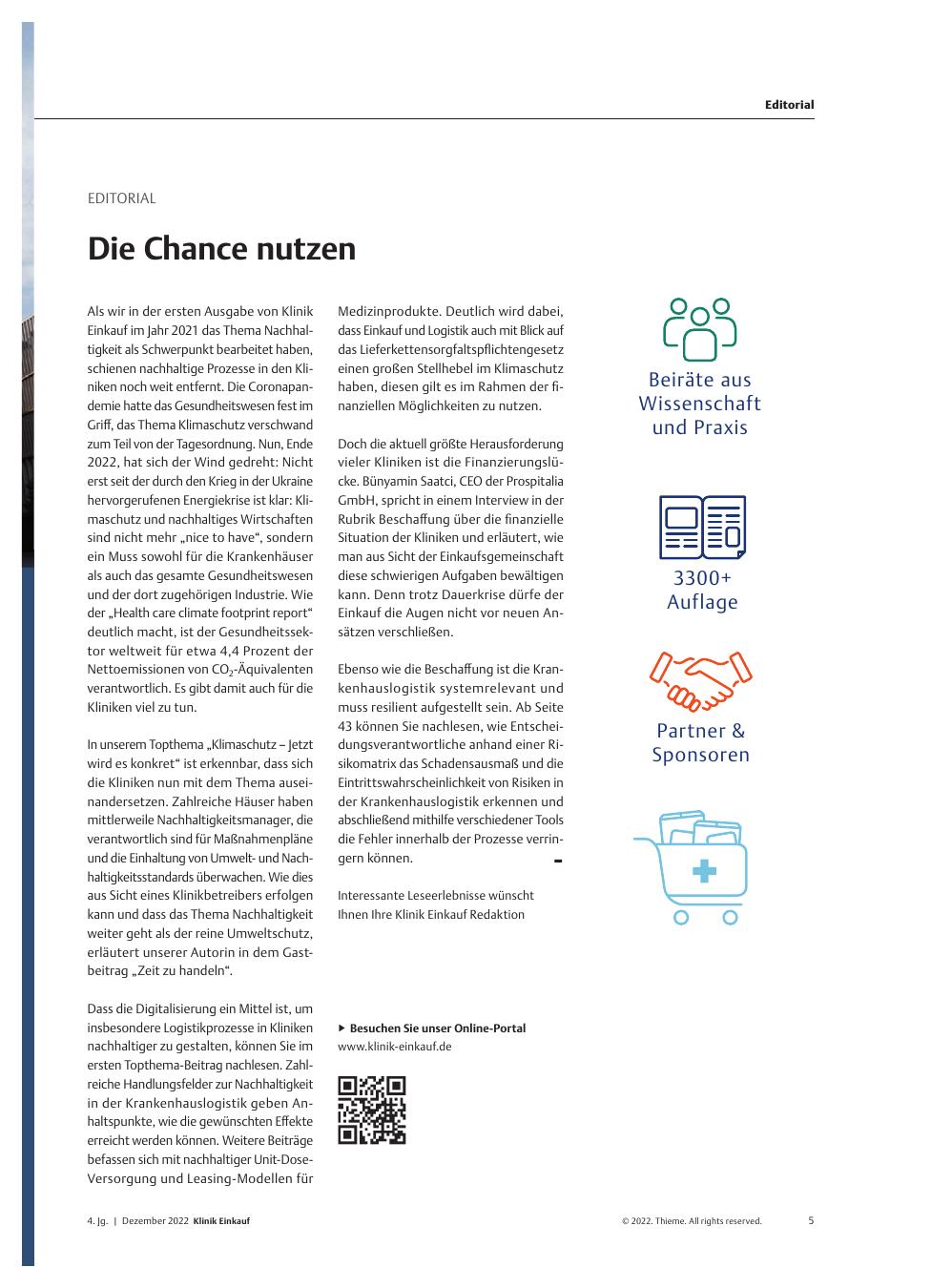Vorschauseite 1: Die Chance nutzen