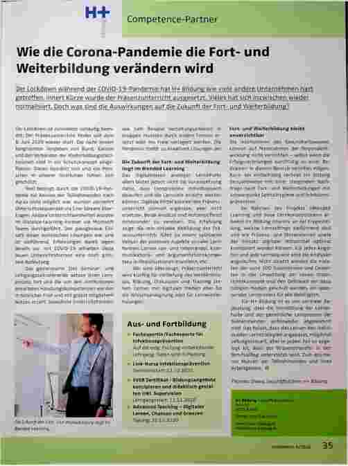 Vorschauseite 1: Wie die Corona-Pandemie die Fortund Weiterbildung verändern wird.