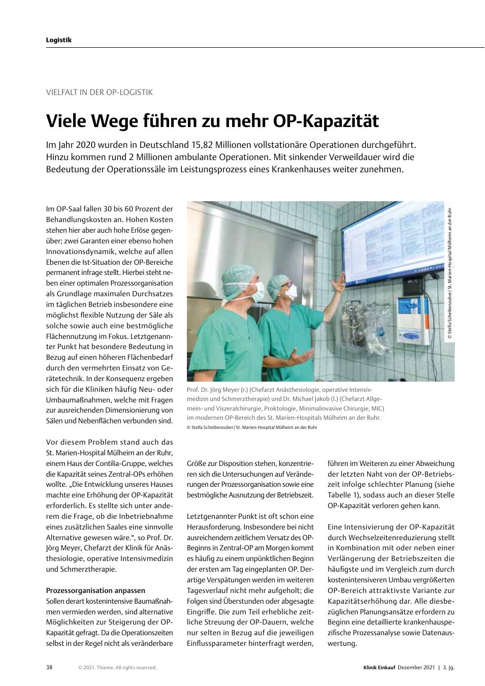 Vorschauseite 1: Vielfalt in der OP-Logistik: Viele Wege führen zu mehr OP-Kapazität