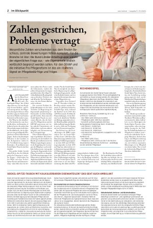 Vorschauseite 1: Zahlen gestrichen, Probleme vertagt