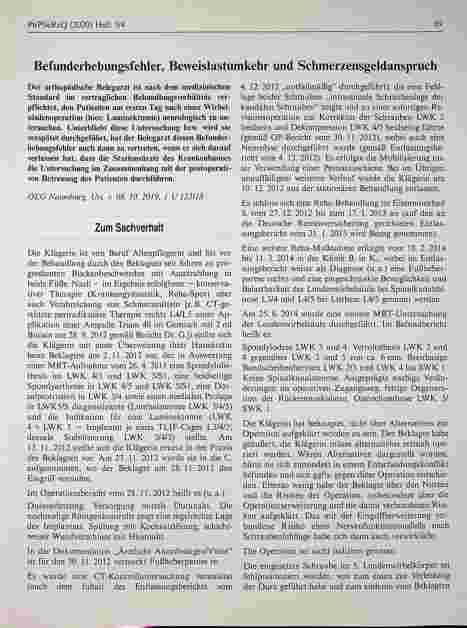 Vorschauseite 1: Befunderhebungsfehler, Beweislastumkehr und Schmerzensgeldanspruch