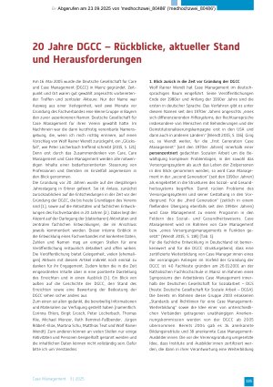 Vorschauseite 1: 20 Jahre DGCC – Rückblicke, aktueller Stand und Herausforderungen