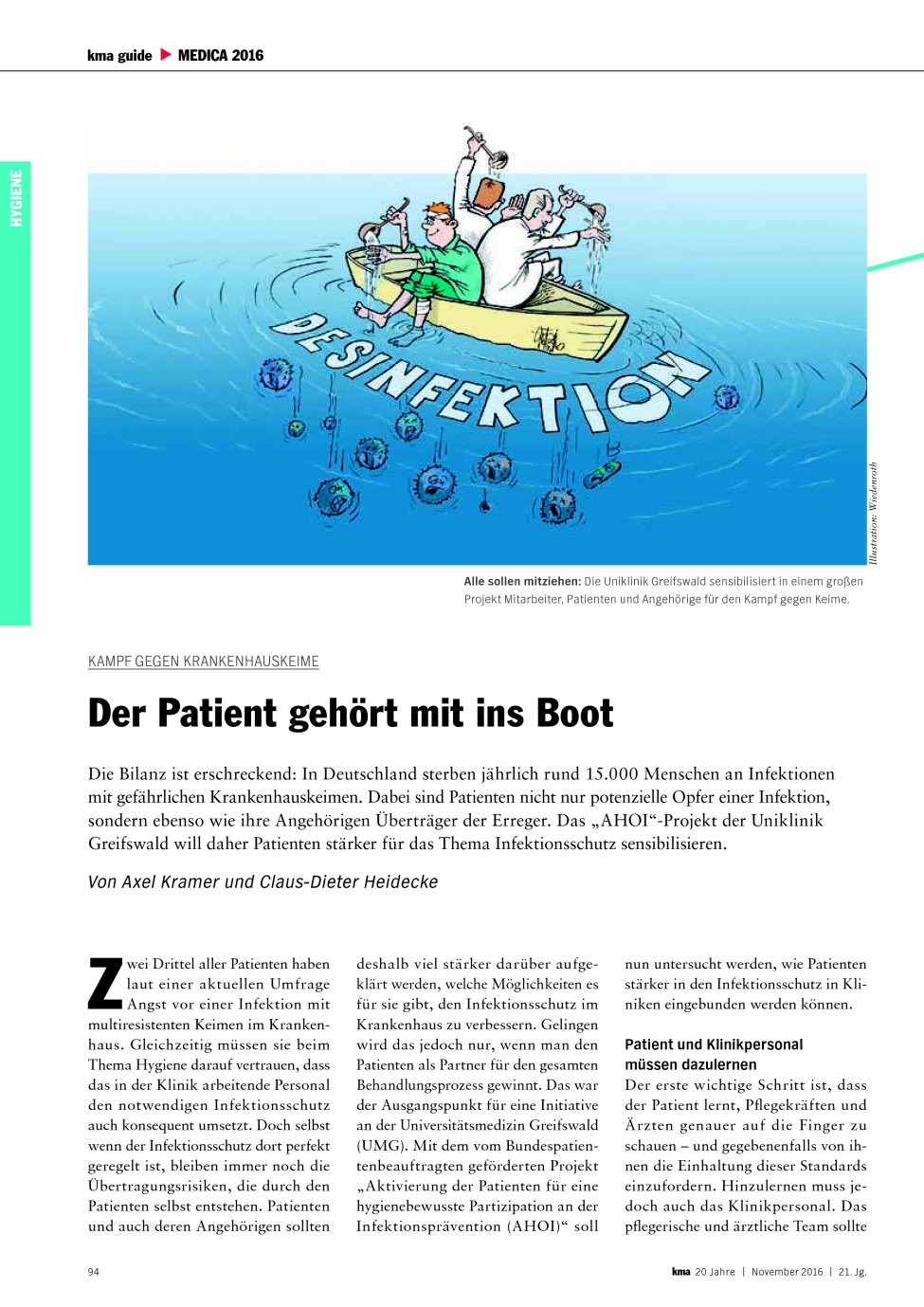 Vorschauseite 1: Kampf gegen Krankenhauskeime: Der Patient gehört mit ins Boot