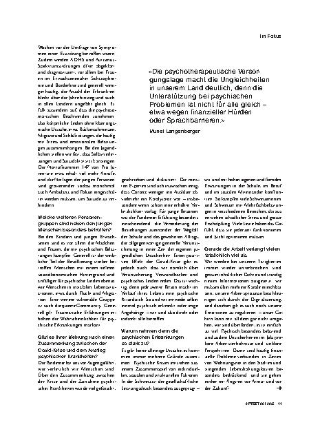 Vorschauseite 2: «Das Gespräch ist das Wichtigste»
