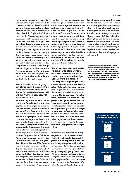 Vorschauseite 4: «Das Gespräch ist das Wichtigste»