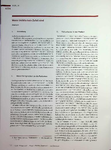 Vorschauseite 1: Wenn Unfälle kein Zufall sind
