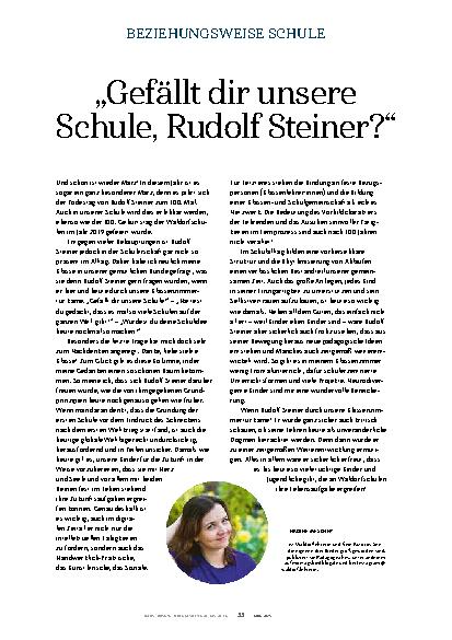 Vorschauseite 1: „Gefällt dir unsere Schule, Rudolf Steiner? “