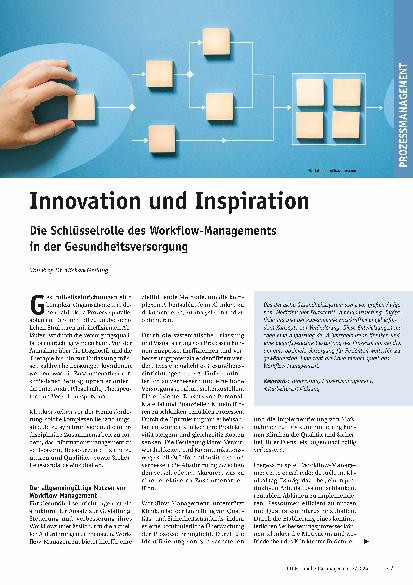 Vorschauseite 1: Innovation und Inspiration: Die Schlüsselrolle des Workflow-Managements in der Gesundheitsversorgung