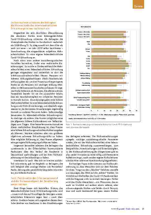 Vorschauseite 4: SOEP-CoV-Studie Erkrankungsrisiko wird überschätzt, individuelle Risikofaktoren aber berücksichtigt.
