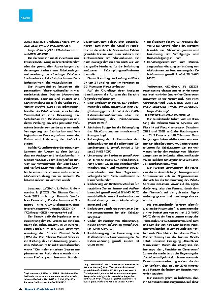 Vorschauseite 3: Maßnahmen zur Regulierung des Nikotinkonsums Aktuelle Studien zu ihrer Wirksamkeit