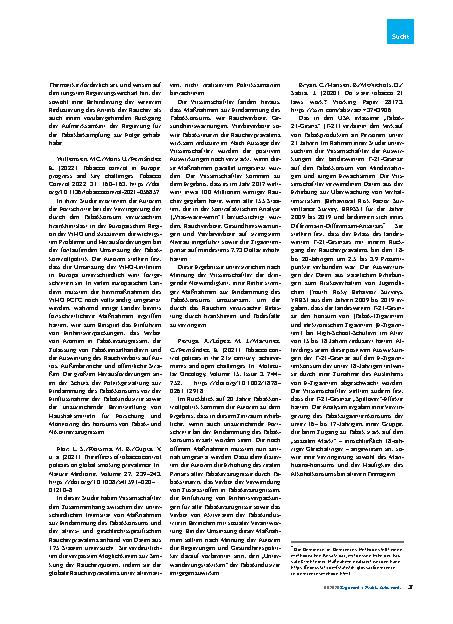 Vorschauseite 4: Maßnahmen zur Regulierung des Nikotinkonsums Aktuelle Studien zu ihrer Wirksamkeit
