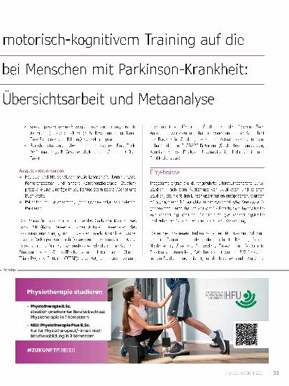 Vorschauseite 2: Auswirkungen von motorisch-kognitivem Training auf die Dual-Task-Leistung bei Menschen mit Parkinson-Krankheit: eine systematische Übersichtsarbeit und Metaanalyse