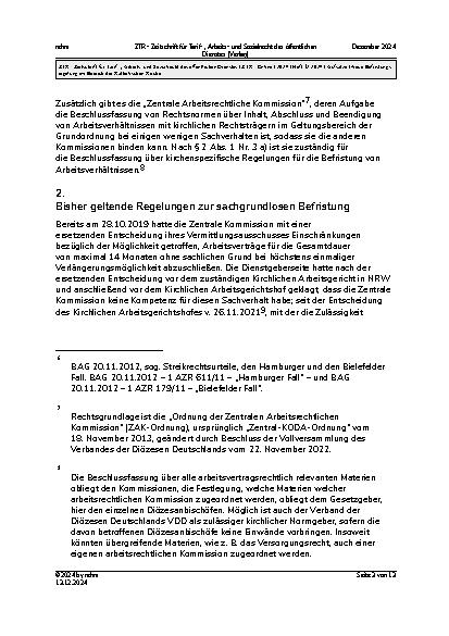 Vorschauseite 3: Neue Befristungsregelung im Bereich der Katholischen Kirche