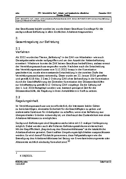 Vorschauseite 4: Neue Befristungsregelung im Bereich der Katholischen Kirche