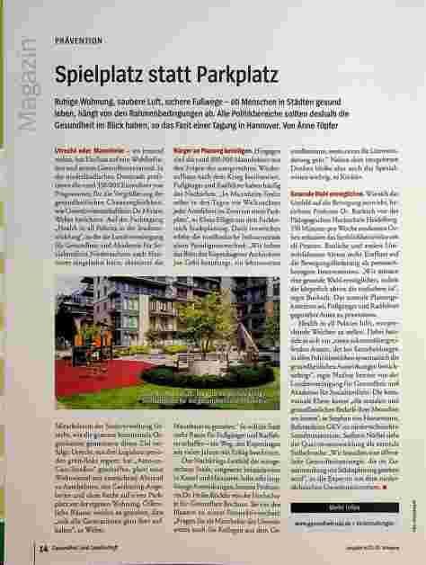Vorschauseite 1: Spielplatz statt Parkplatz