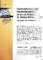Vorschauseite 1: Implementierung einer Gewaltschutzgruppe an der a.ö. Krankenhaus St. Vinzenz Betriebs GmbH Übergang in den „Echtbetrieb“ (Teil 3)
