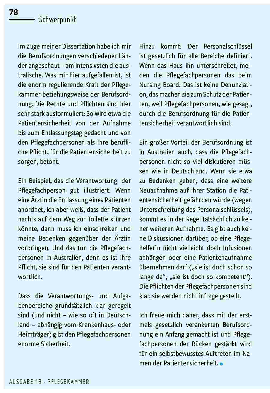 Vorschauseite 3: Internationale Erfahrungen: Wie die BO der australischen Pflege den Rücken stärkt