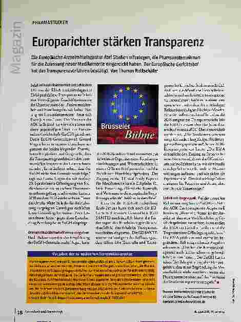 Vorschauseite 1: Europarichter stärken Transparenz