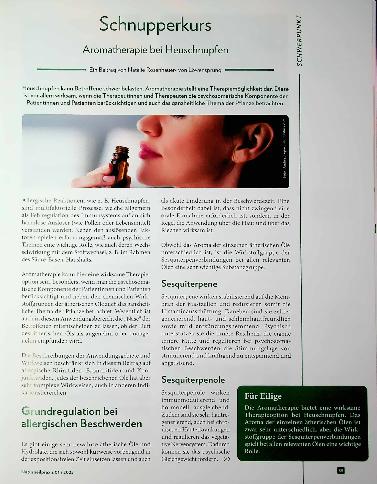 Vorschauseite 1: Schnupperkurs Aromatherapie bei Heuschnupfen