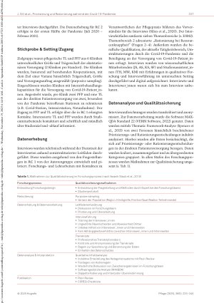 Vorschauseite 3: Pflegerische Priorisierungsund Rationierungsentscheidungen in Akutkliniken während der Covid-19-Pandemie