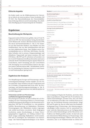 Vorschauseite 4: Pflegerische Priorisierungsund Rationierungsentscheidungen in Akutkliniken während der Covid-19-Pandemie